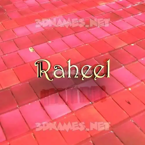 raheel in Red Tiles style - 3D name wallpaper