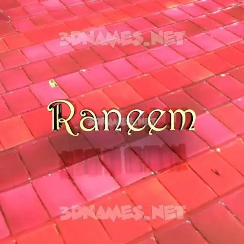 raneem in Red Tiles style - 3D name wallpaper