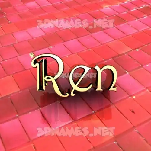 ren in Red Tiles style - 3D name wallpaper ren in Red Tiles style - 3D name wallpaper