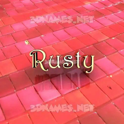 rusty in Red Tiles style - 3D name wallpaper rusty in Red Tiles style - 3D name wallpaper