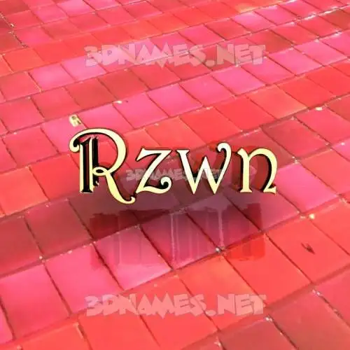 rzwn in Red Tiles style - 3D name wallpaper