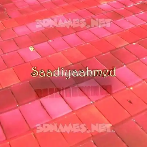 saadiyaahmed in Red Tiles style - 3D name wallpaper