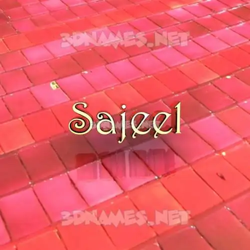 sajeel in Red Tiles style - 3D name wallpaper