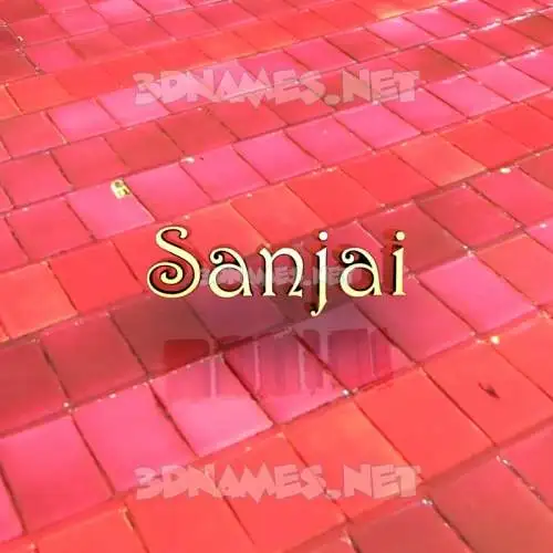 sanjai in Red Tiles style - 3D name wallpaper