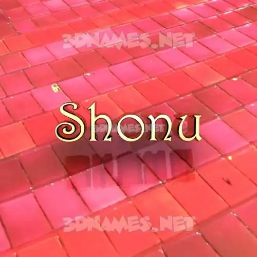 shonu in Red Tiles style - 3D name wallpaper