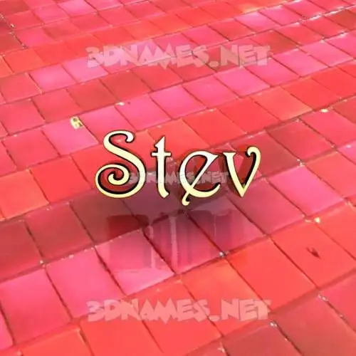 stev in Red Tiles style - 3D name wallpaper