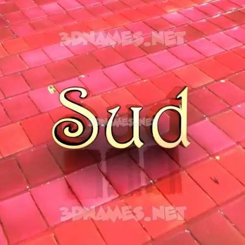 sud in Red Tiles style - 3D name wallpaper