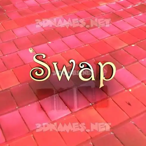 swap in Red Tiles style - 3D name wallpaper