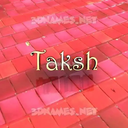 taksh in Red Tiles style - 3D name wallpaper
