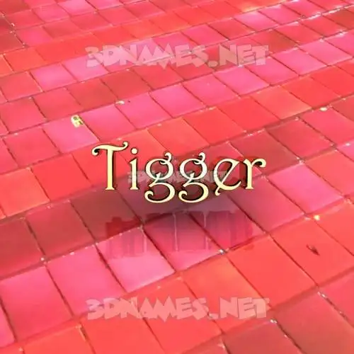 tigger in Red Tiles style - 3D name wallpaper