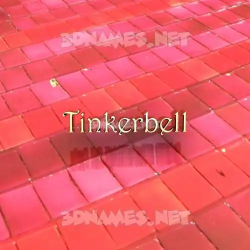 tinkerbell in Red Tiles style - 3D name wallpaper