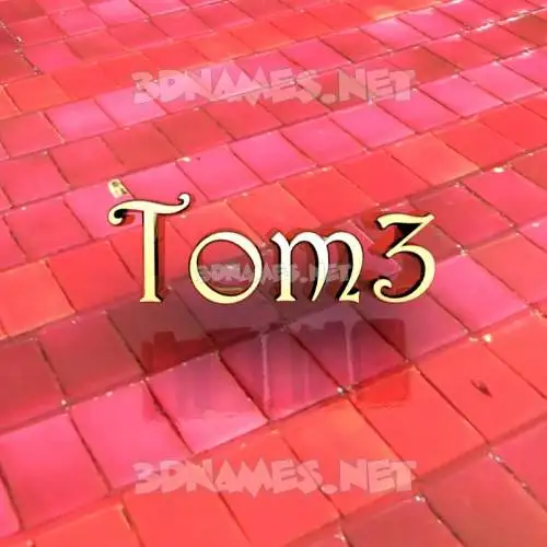 tom3 in Red Tiles style - 3D name wallpaper