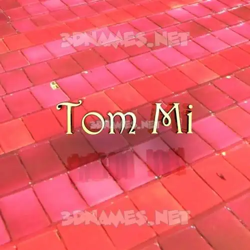 tom mi in Red Tiles style - 3D name wallpaper