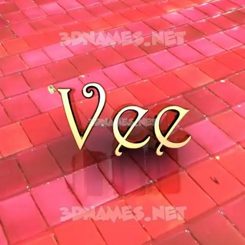 vee in Red Tiles style - 3D name wallpaper