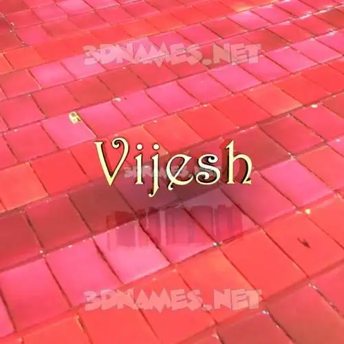 vijesh in Red Tiles style - 3D name wallpaper