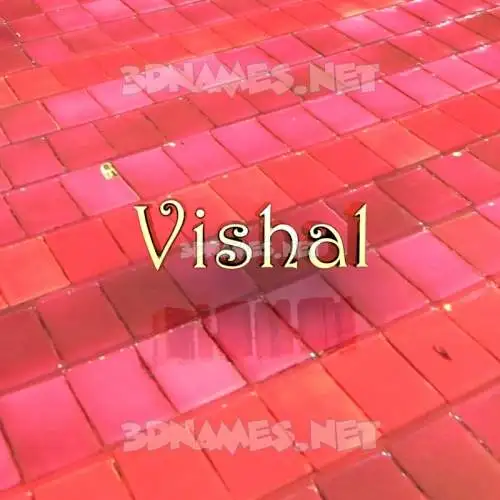 vishal in Red Tiles style - 3D name wallpaper