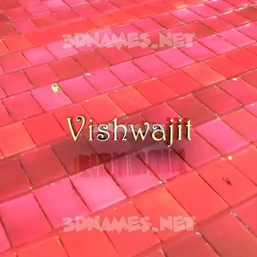 vishwajit in Red Tiles style - 3D name wallpaper