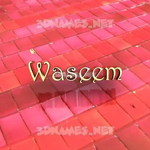 waseem in Red Tiles style - 3D name wallpaper