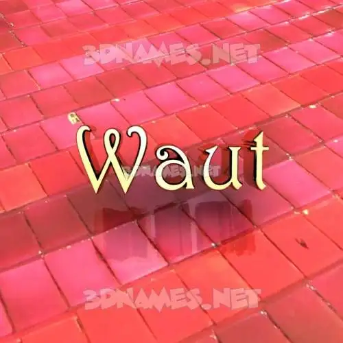 waut in Red Tiles style - 3D name wallpaper