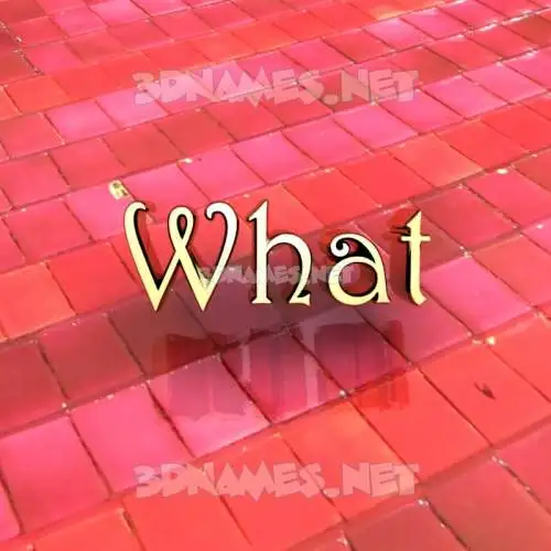 what in Red Tiles style - 3D name wallpaper