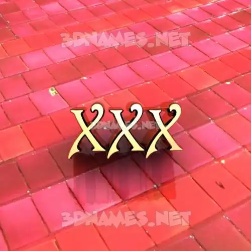 xxx in Red Tiles style - 3D name wallpaper