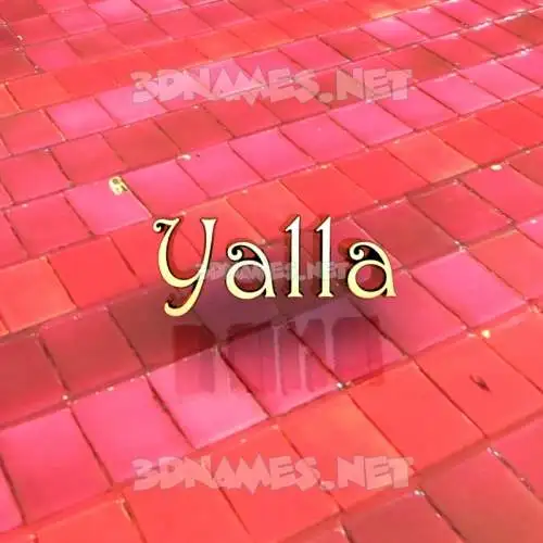 yalla in Red Tiles style - 3D name wallpaper yalla in Red Tiles style - 3D name wallpaper