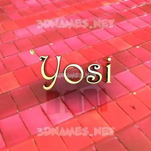 yosi in Red Tiles style - 3D name wallpaper