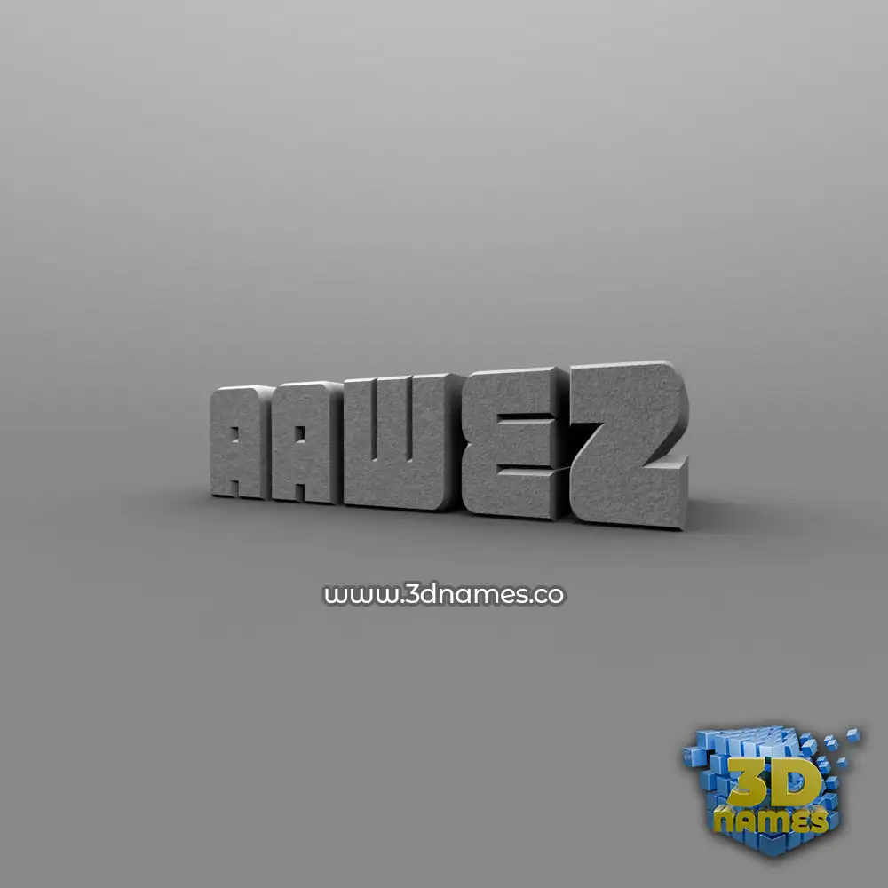aawez in Solid Grey style - 3D name wallpaper