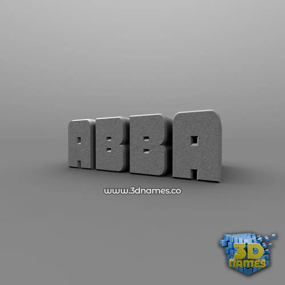 abba in Solid Grey style - 3D name wallpaper