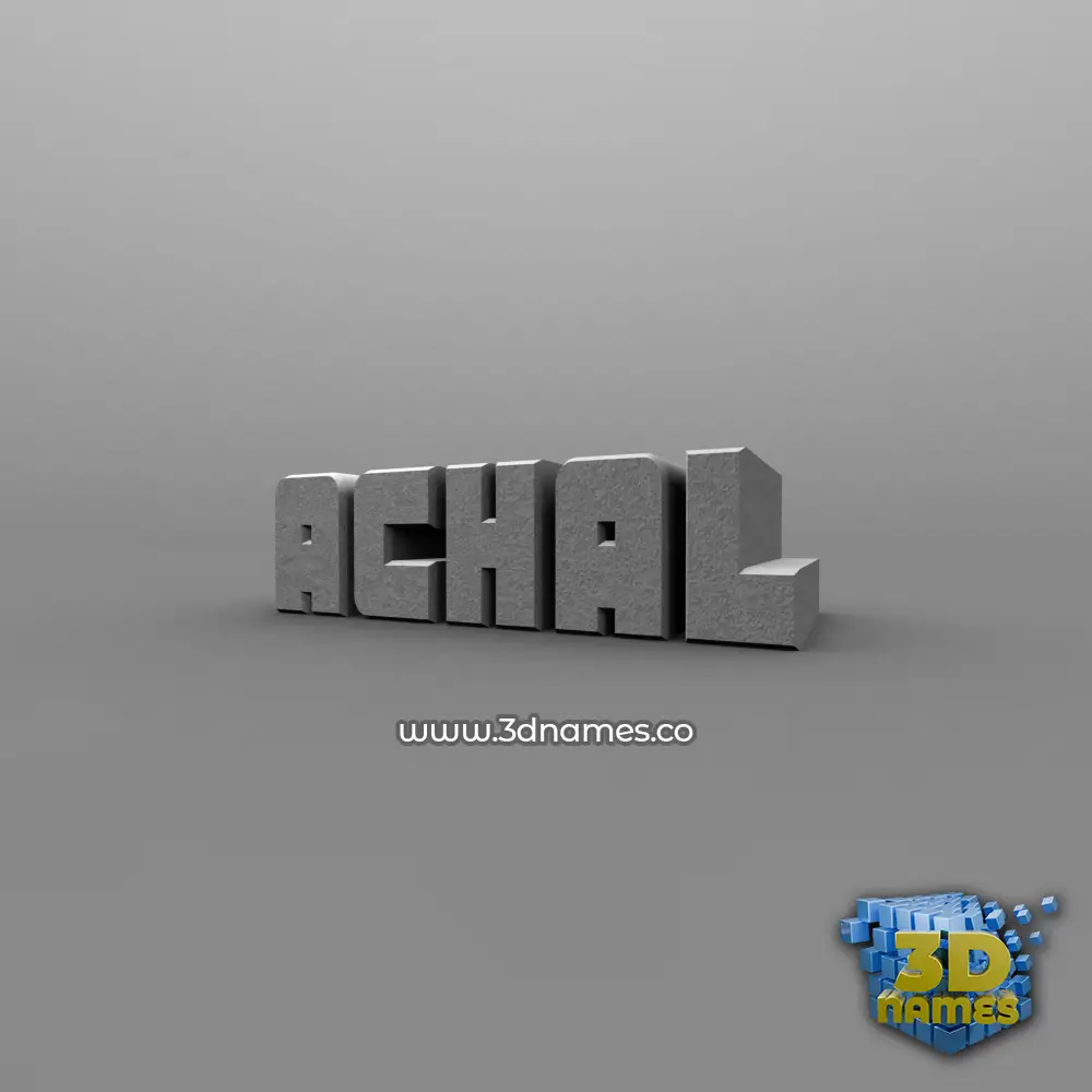 achal in Solid Grey style - 3D name wallpaper