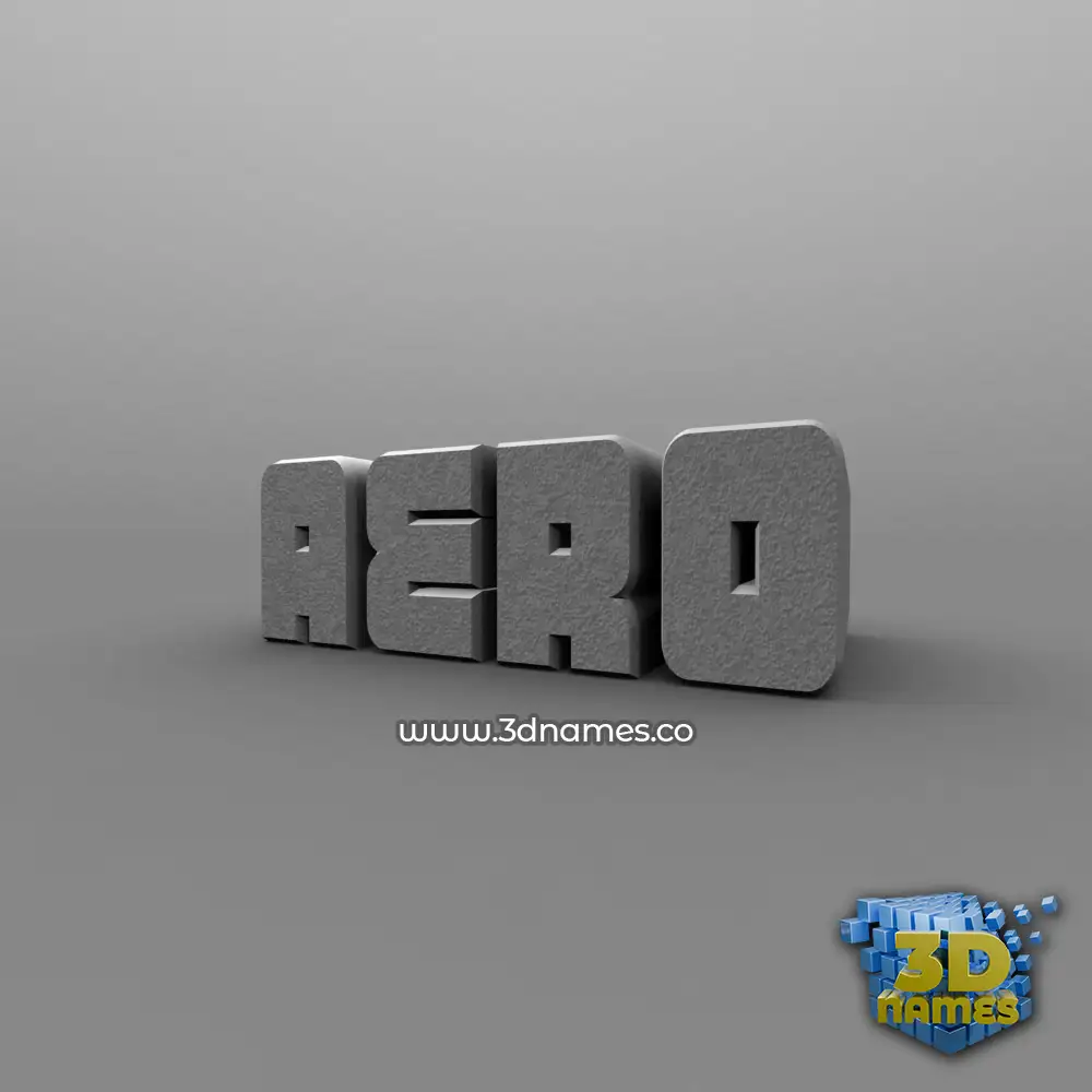 aero in Solid Grey style - 3D name wallpaper