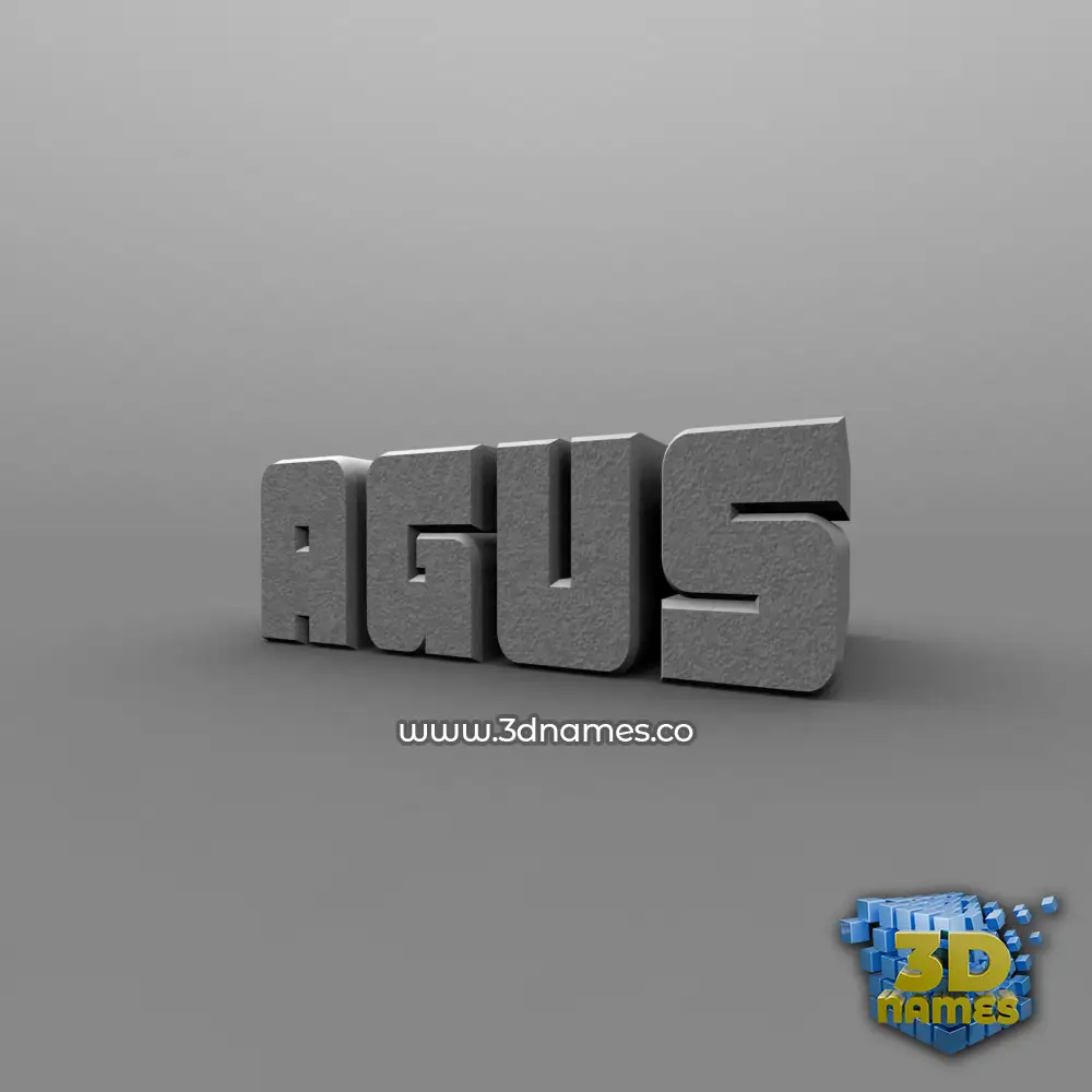 agus in Solid Grey style - 3D name wallpaper