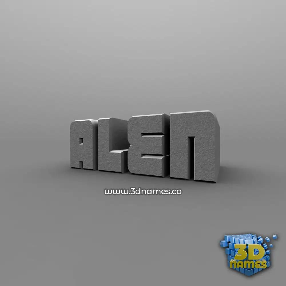 alen in Solid Grey style - 3D name wallpaper