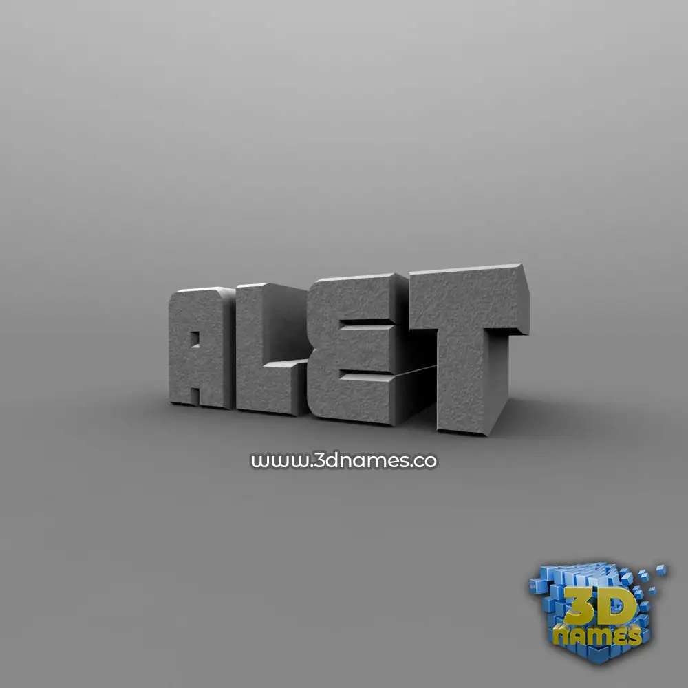 alet in Solid Grey style - 3D name wallpaper