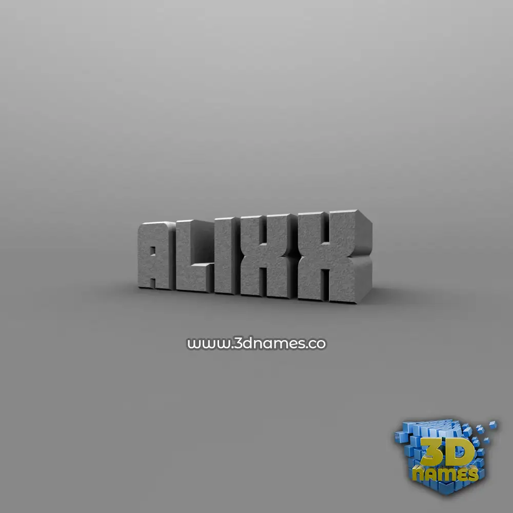 alixx in Solid Grey style - 3D name wallpaper