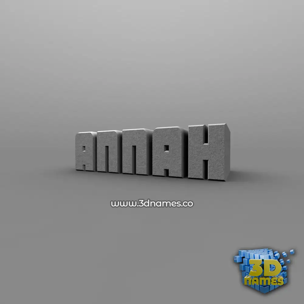 annah in Solid Grey style - 3D name wallpaper