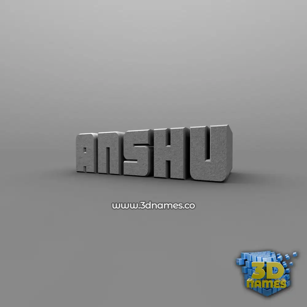 anshu in Solid Grey style - 3D name wallpaper