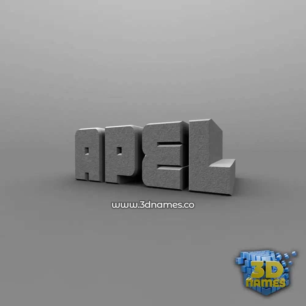 apel in Solid Grey style - 3D name wallpaper