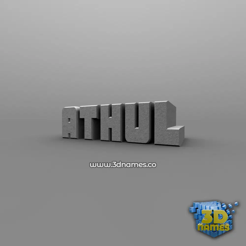 athul in Solid Grey style - 3D name wallpaper