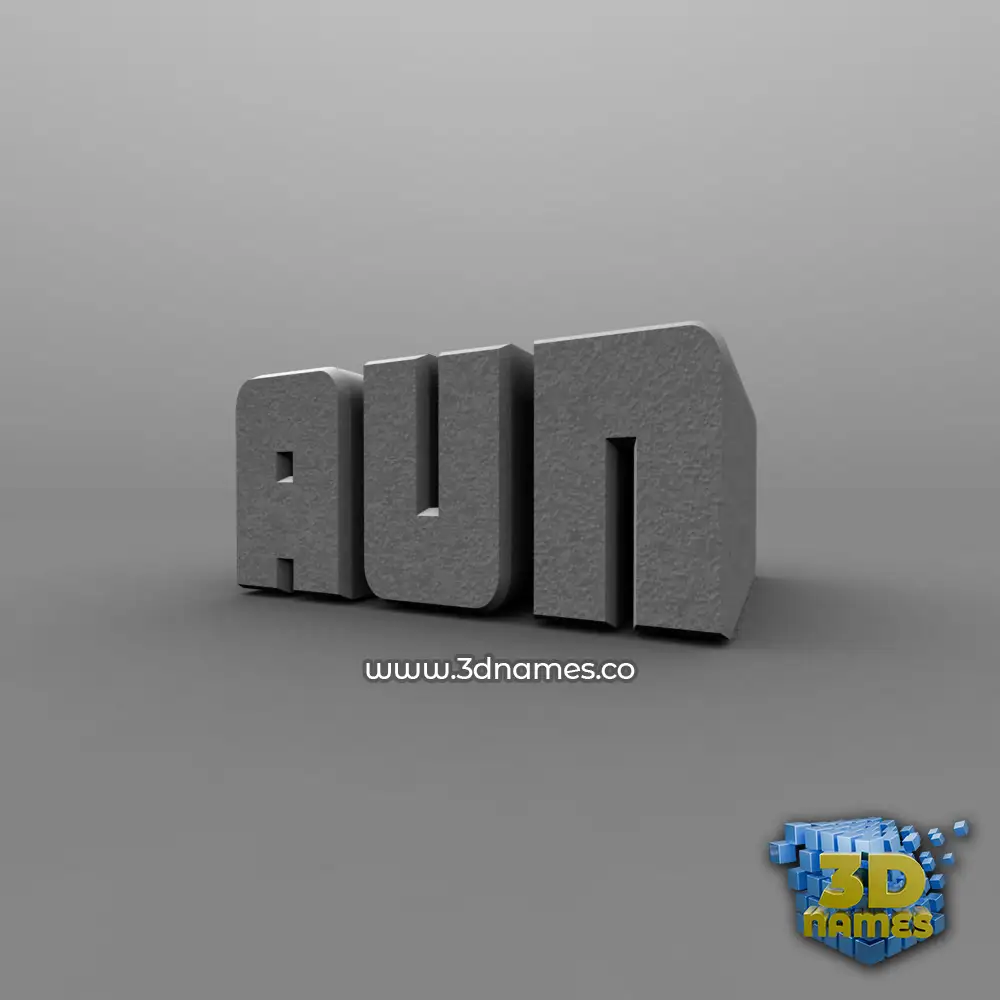aun in Solid Grey style - 3D name wallpaper aun in Solid Grey style - 3D name wallpaper