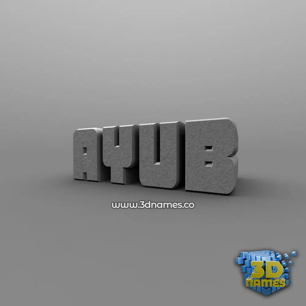 ayub in Solid Grey style - 3D name wallpaper