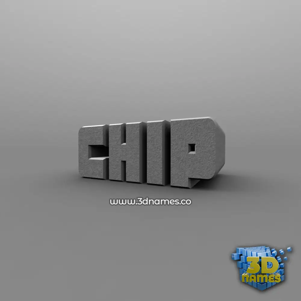 chip in Solid Grey style - 3D name wallpaper