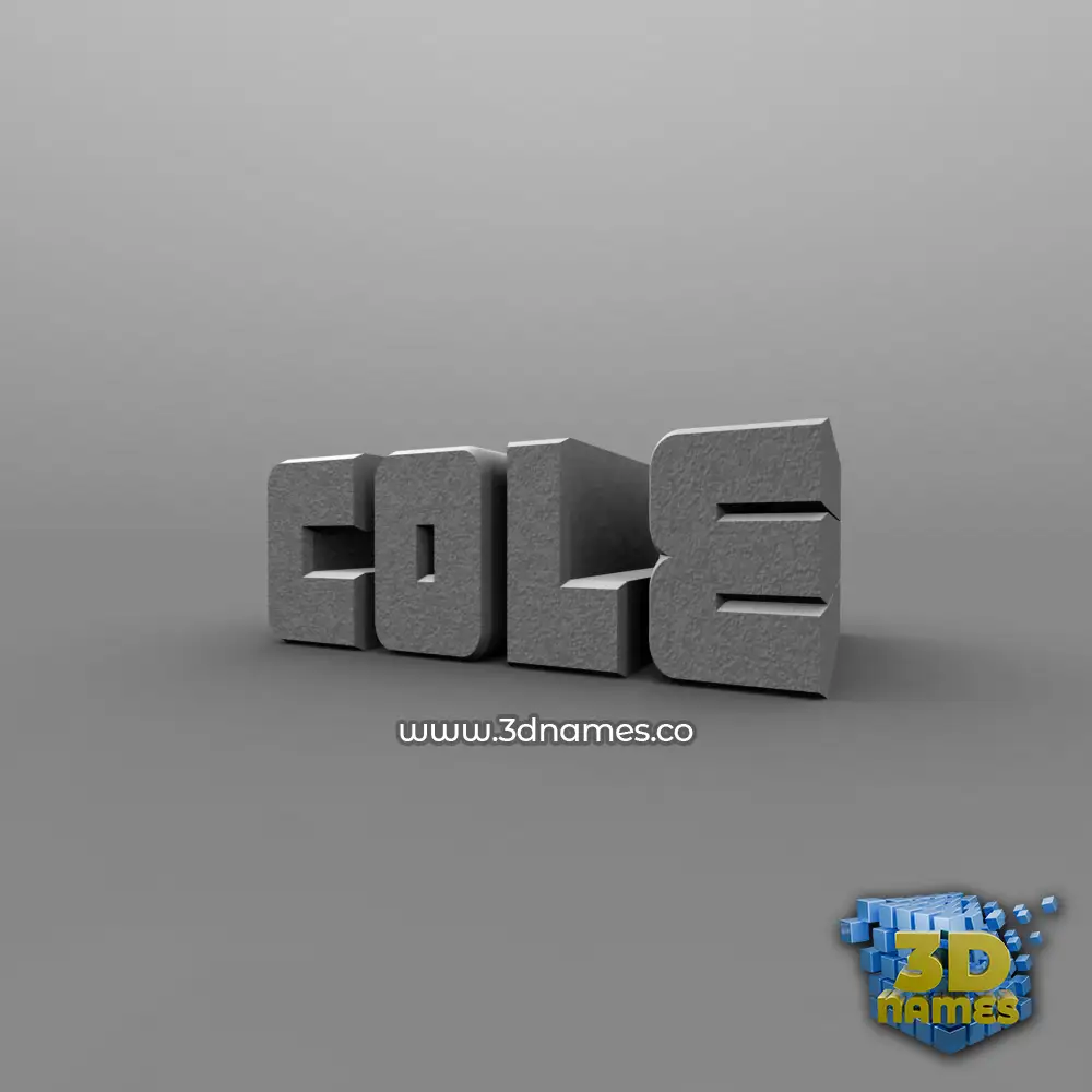 cole in Solid Grey style - 3D name wallpaper