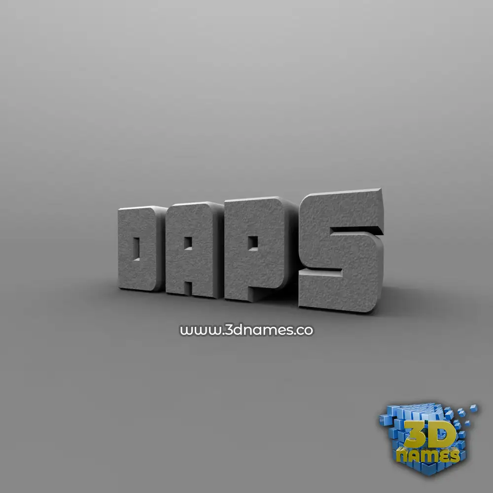 daps in Solid Grey style - 3D name wallpaper daps in Solid Grey style - 3D name wallpaper