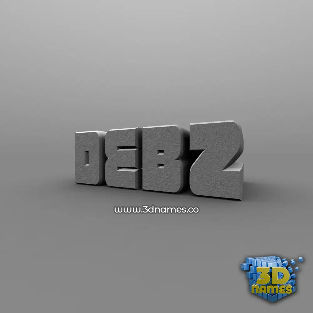 debz in Solid Grey style - 3D name wallpaper