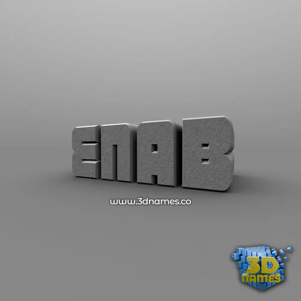 enab in Solid Grey style - 3D name wallpaper enab in Solid Grey style - 3D name wallpaper