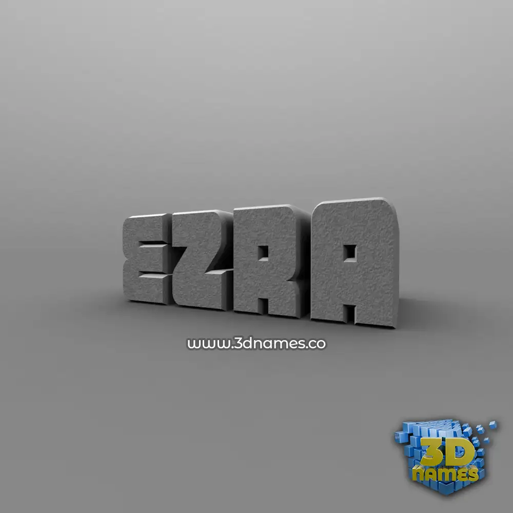 ezra in Solid Grey style - 3D name wallpaper