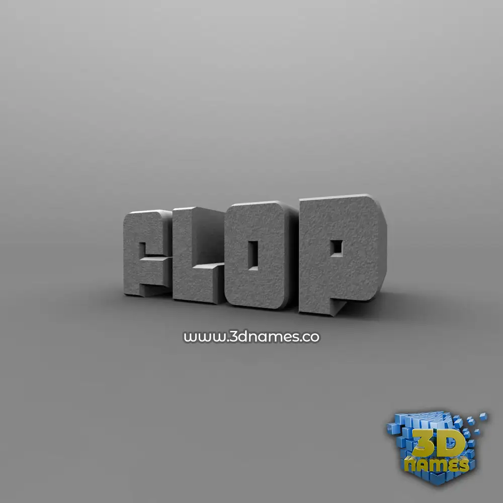 flop in Solid Grey style - 3D name wallpaper