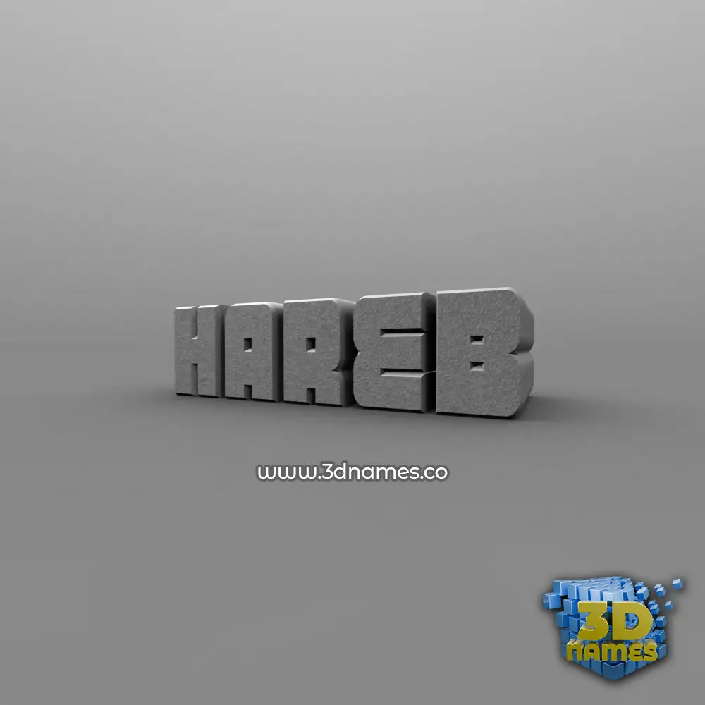 hareb in Solid Grey style - 3D name wallpaper