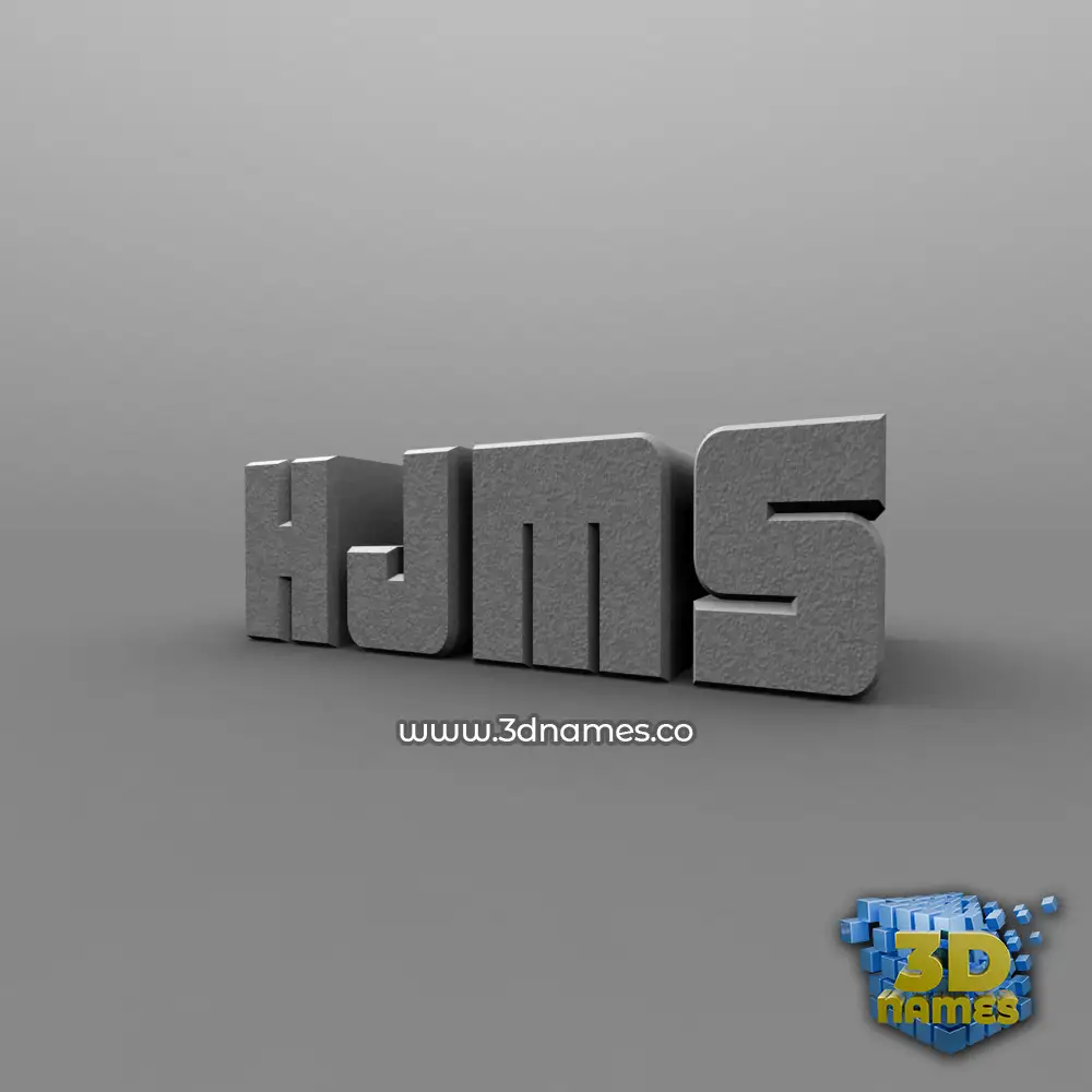 hjms in Solid Grey style - 3D name wallpaper